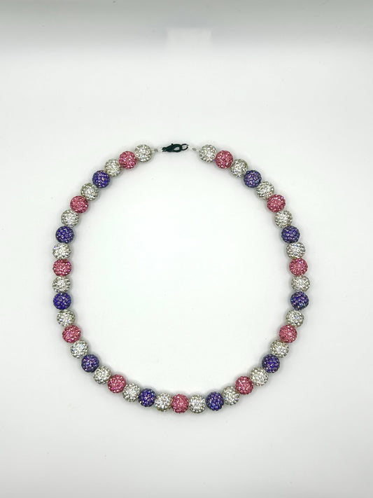 Pink, white and purple